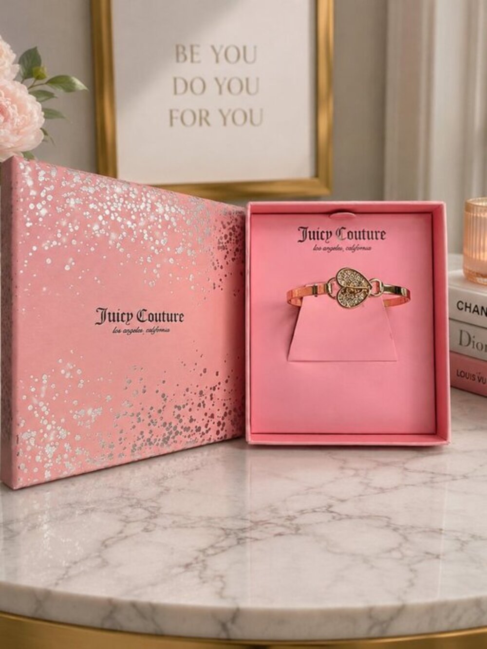 Juicy Couture Heart Bangle Bracelet Gift Box NWT